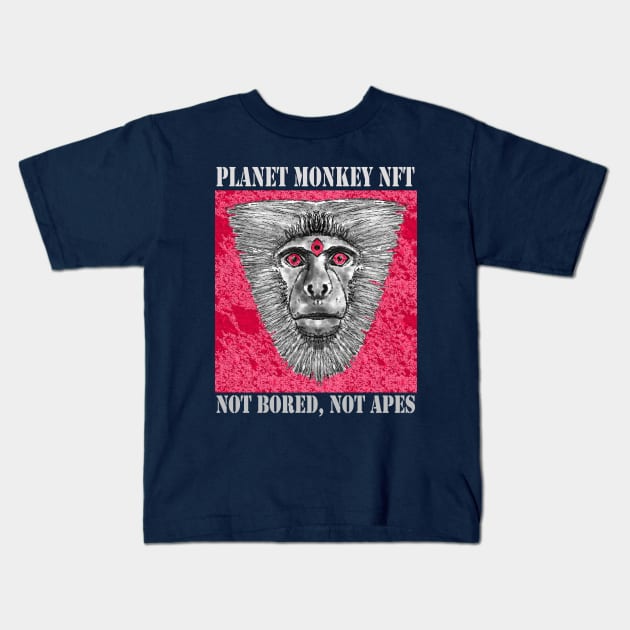 Planet Monkey Animals Not Bored Apes Kids T-Shirt by PlanetMonkey